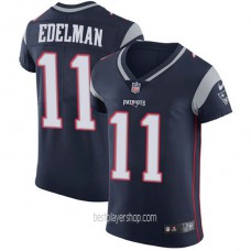 Mens New England Patriots #11 Julian Edelman Elite Navy Blue Vapor Home Jersey Bestplayer